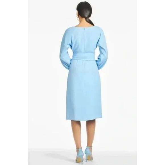 $450 NWT SACHIN & BABI Annie Chambray Blue Dress Balloon Sleeve Wedding SIZE 10 - Picture 3 of 12